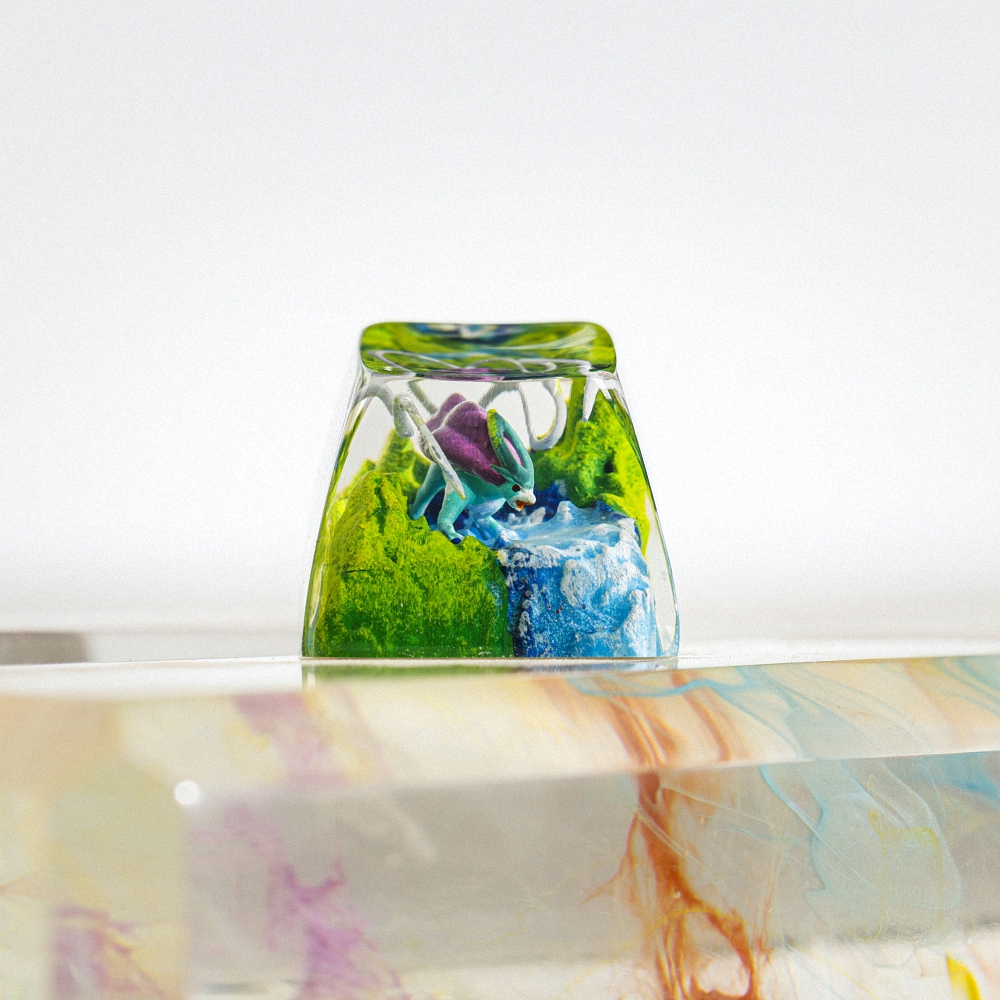 Pokemon - Suicune Artisan Keycap Breakwooden