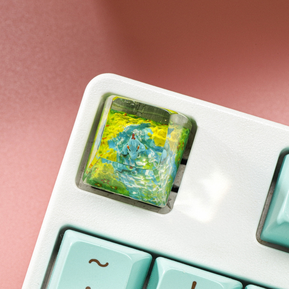 Pokemon - Totodile Artisan Keycap Breakwooden