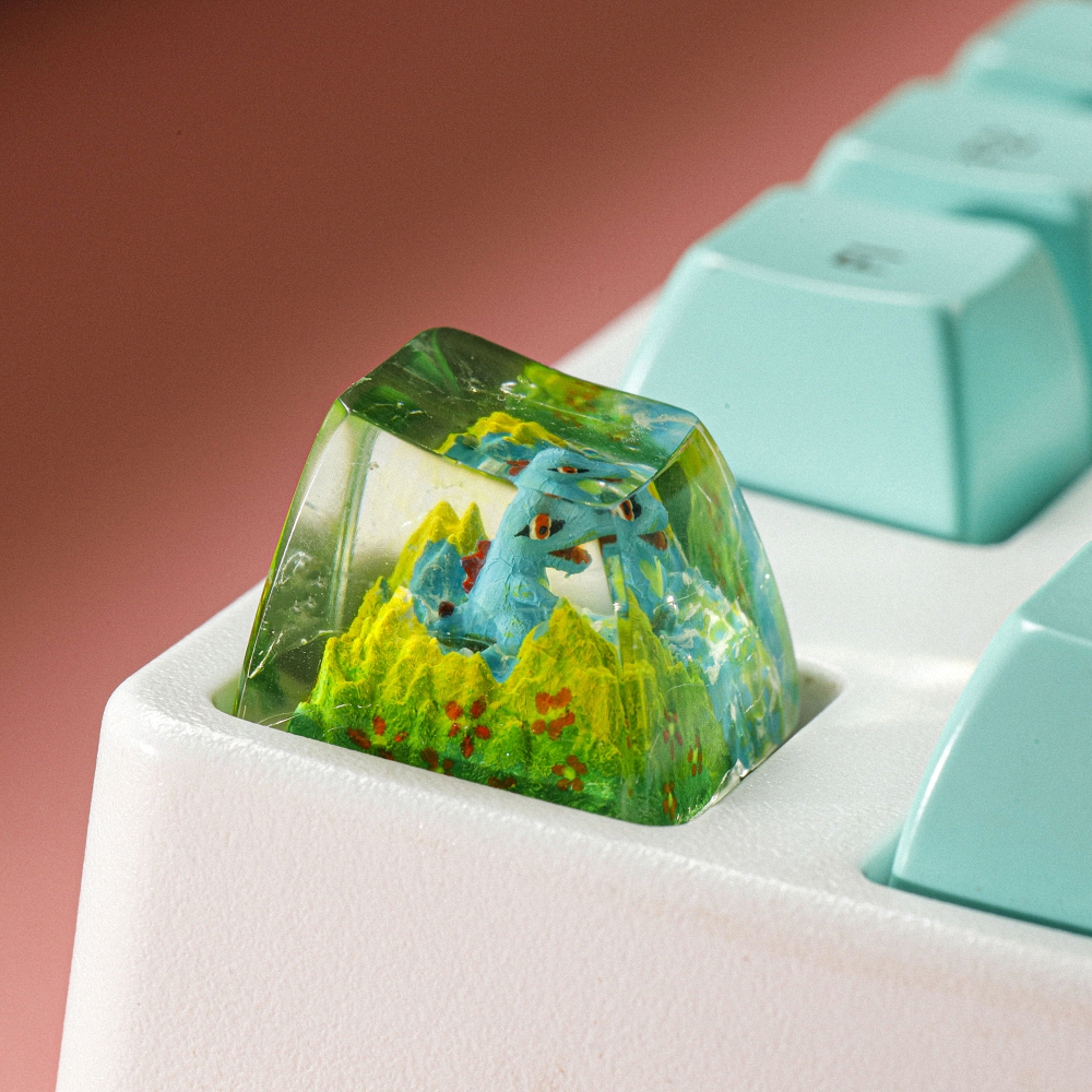 Pokemon - Totodile Artisan Keycap Breakwooden