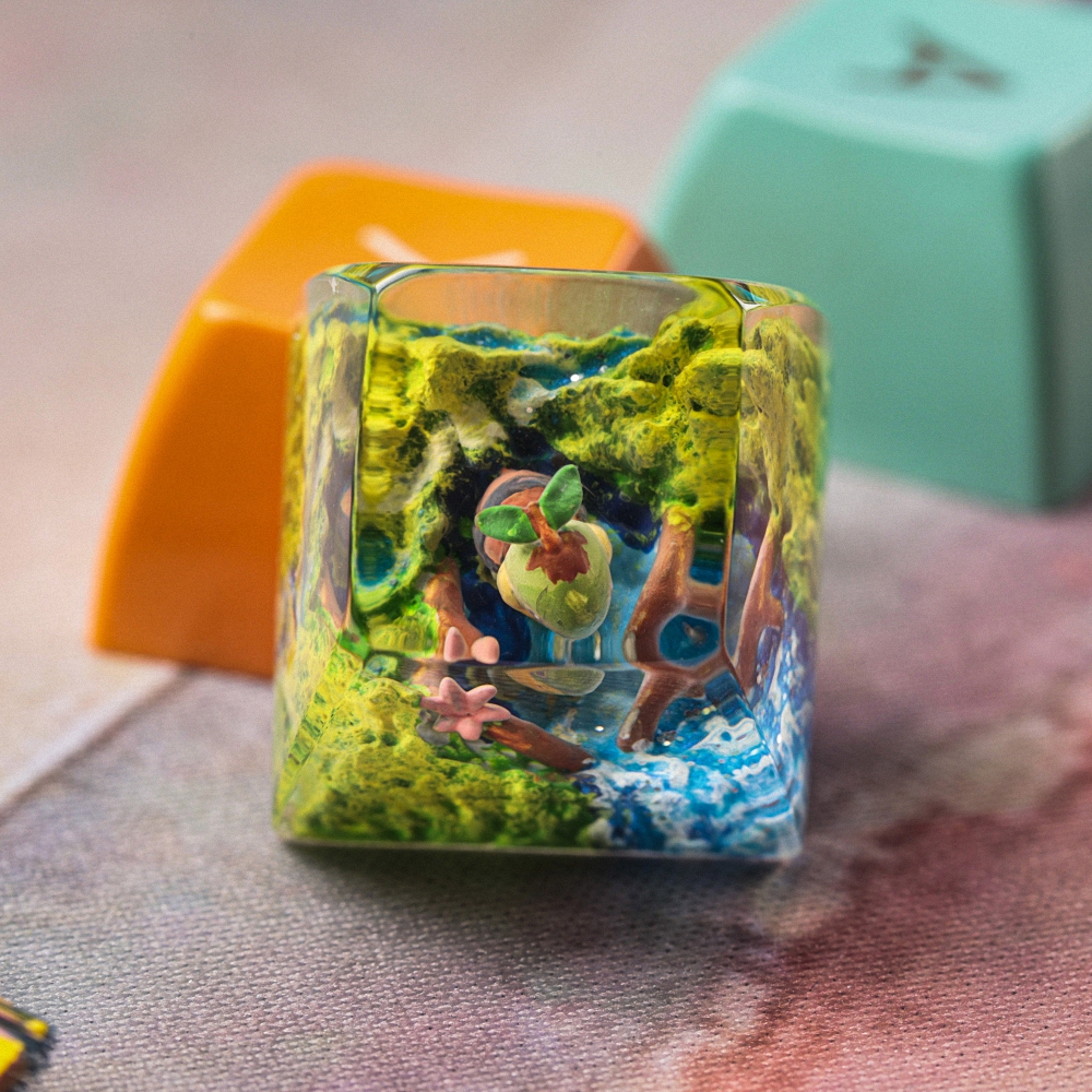 Pokemon - Turtwig Artisan Keycap Breakwooden 3