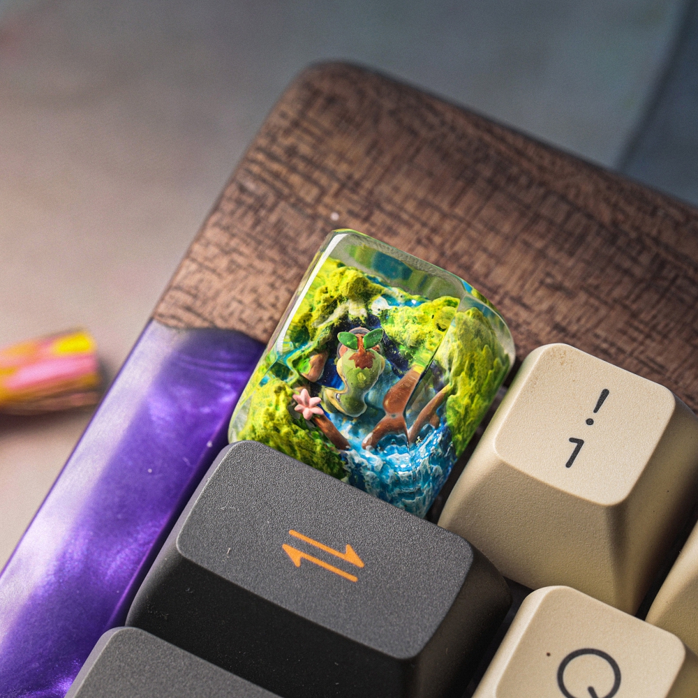 Pokemon - Turtwig Artisan Keycap Breakwooden 4