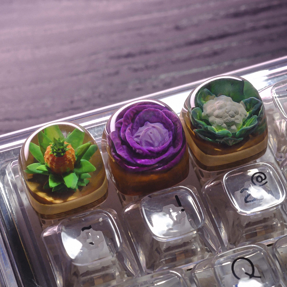 Purple Cabbage Artisan Keycap Breakwooden 2