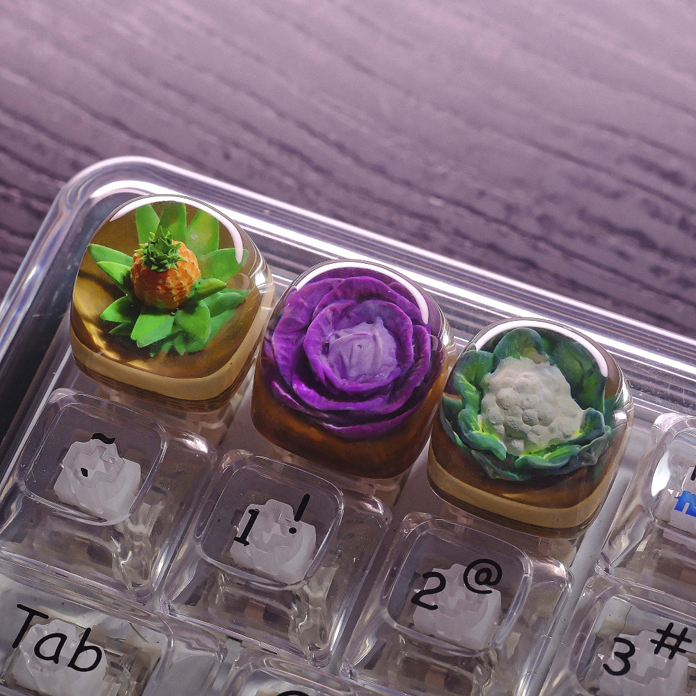Purple Cabbage Artisan Keycap Breakwooden 2