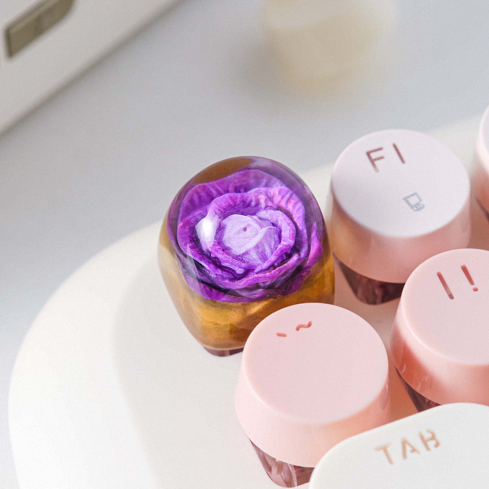 Purple Cabbage Artisan Keycap Breakwooden 3