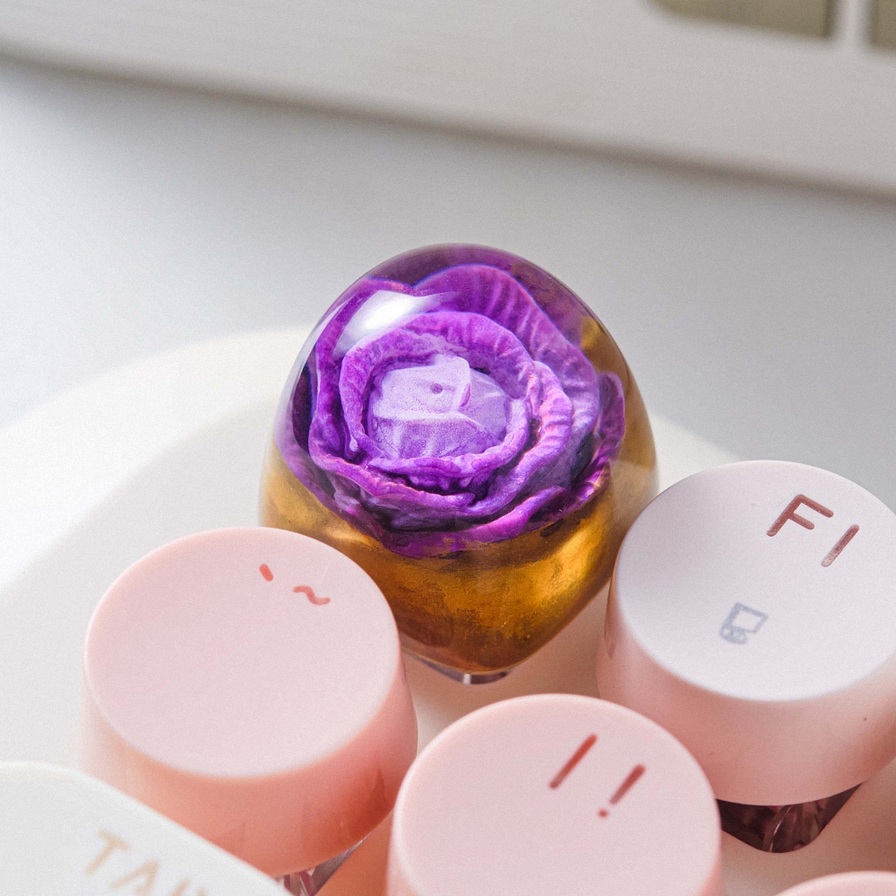 Purple Cabbage Artisan Keycap Breakwooden 3