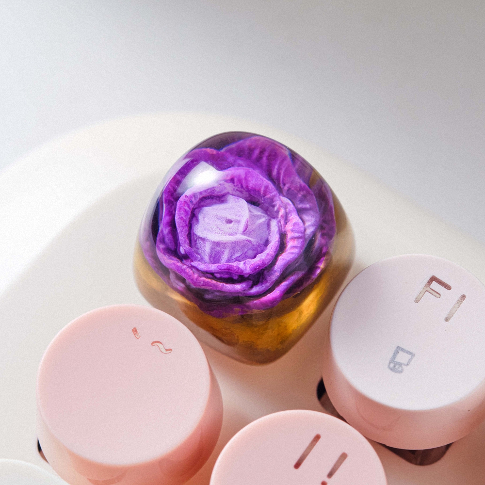 Purple Cabbage Artisan Keycap Breakwooden 3