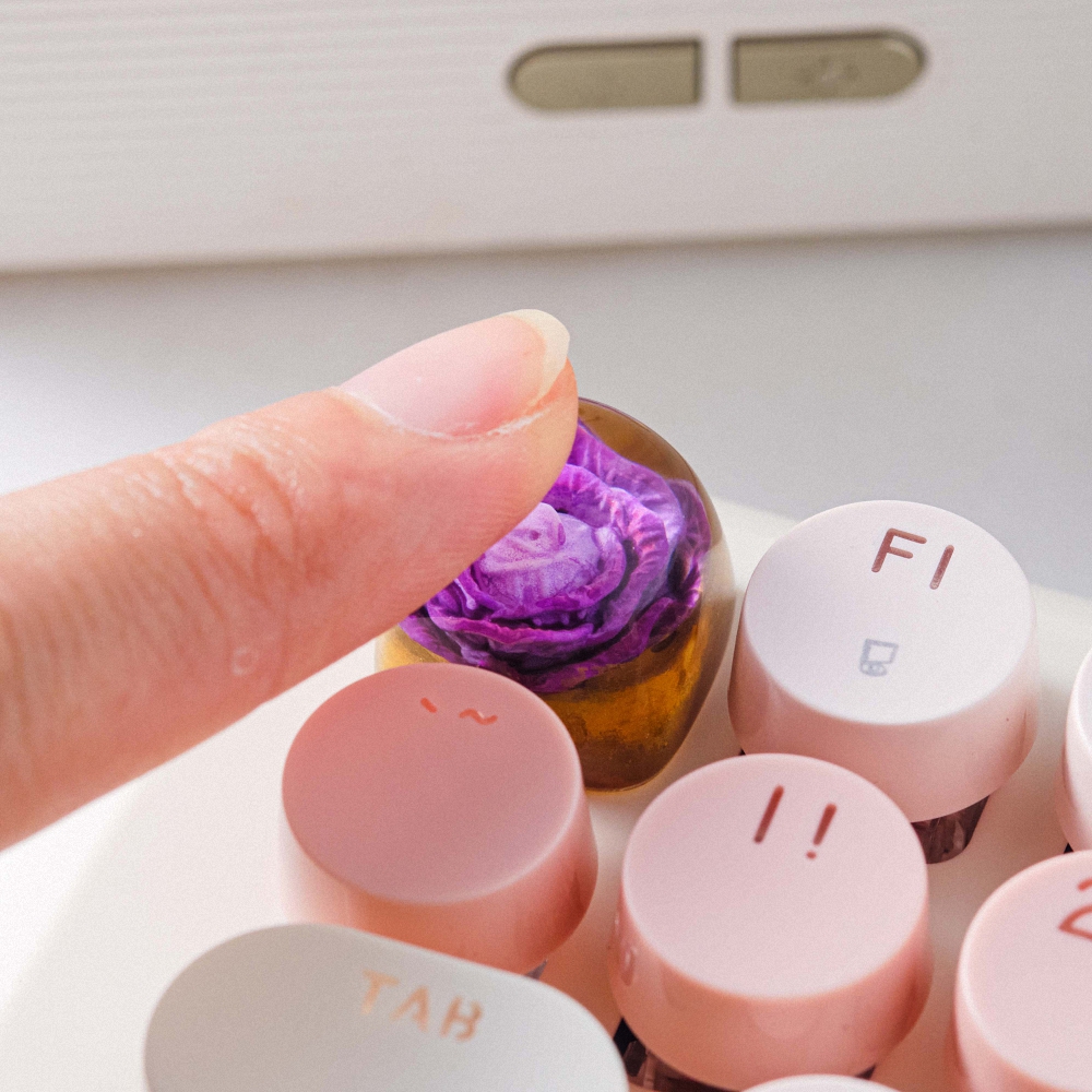 Purple Cabbage Artisan Keycap Breakwooden 3