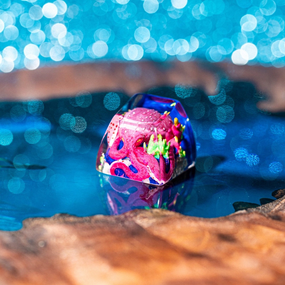 Purple Octopus Artisan Keycap Breakwooden