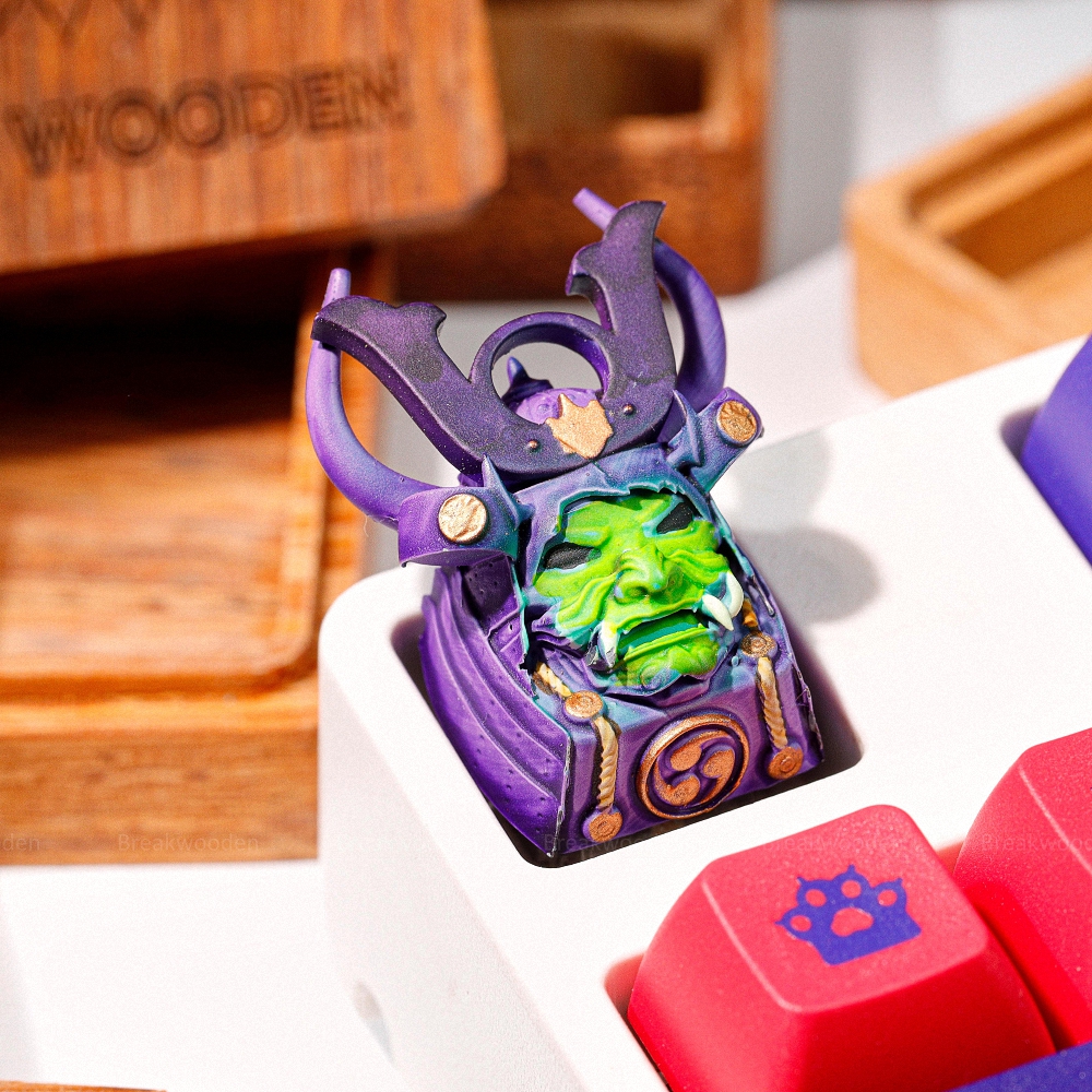 Purple Samurai Artisan Keycap Breakwooden 2