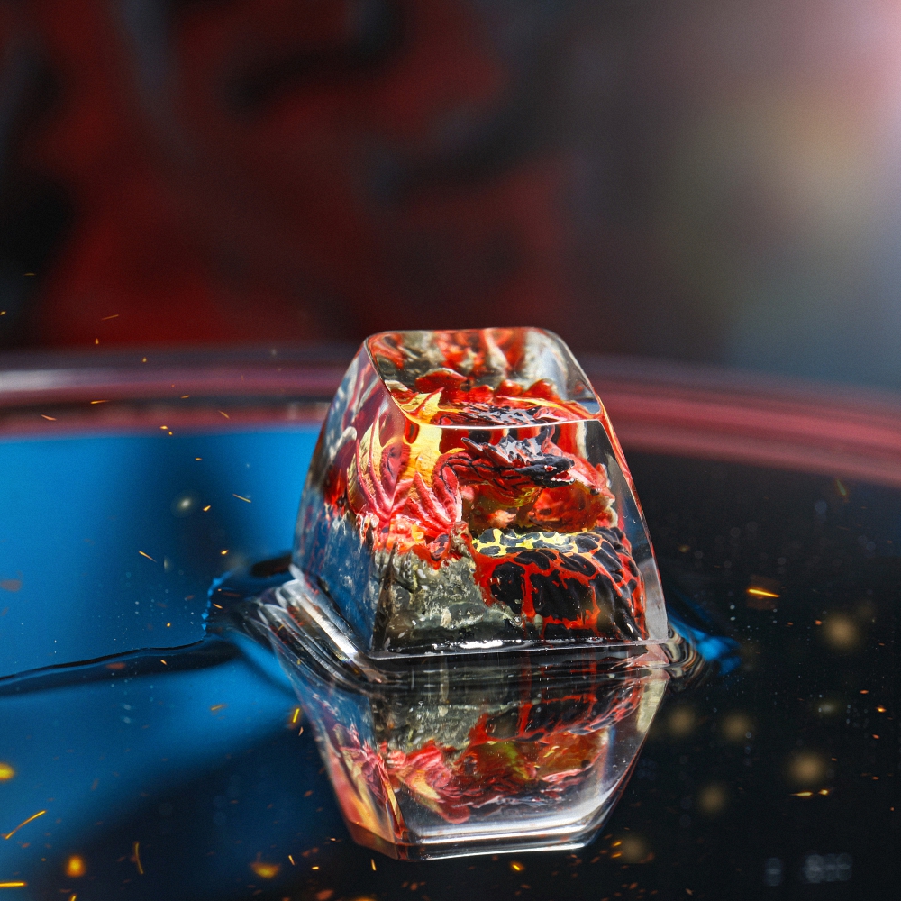 Red Dragon Artisan Keycap Breakwooden