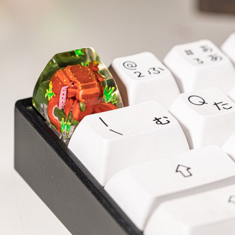 Red Octopus Artisan Keycap Breakwooden 5