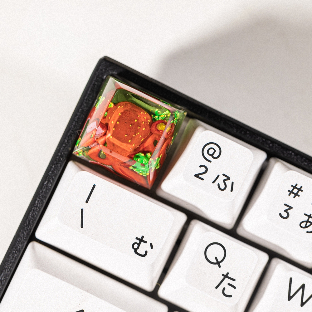 Red Octopus Artisan Keycap Breakwooden 5