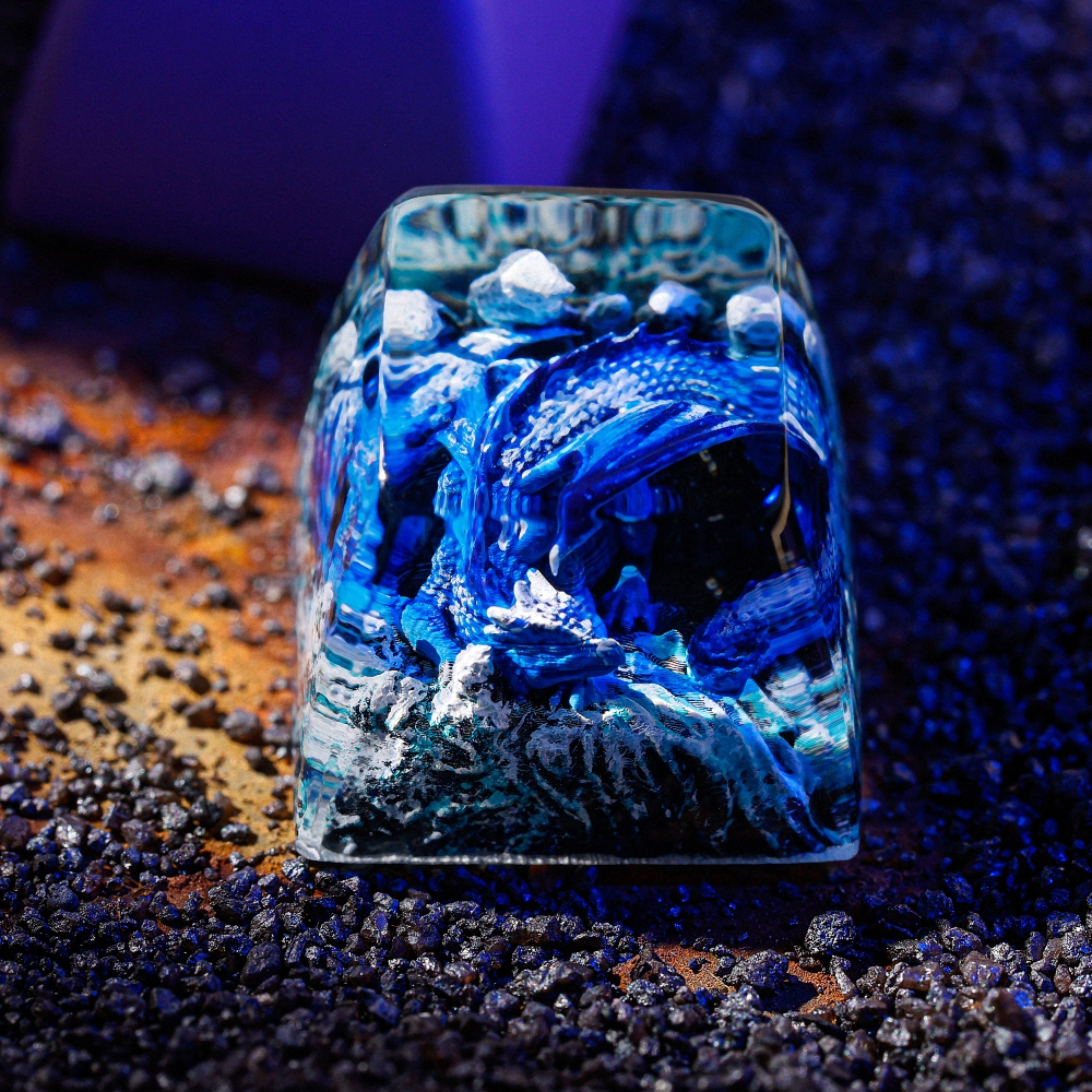 Sleeping Dragon - Blue Artisan Keycap Breakwooden