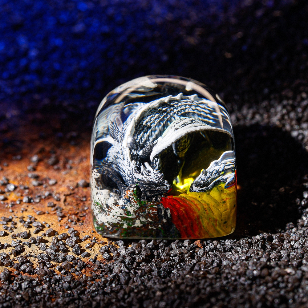 Sleeping Dragon - Gray Artisan Keycap Breakwooden