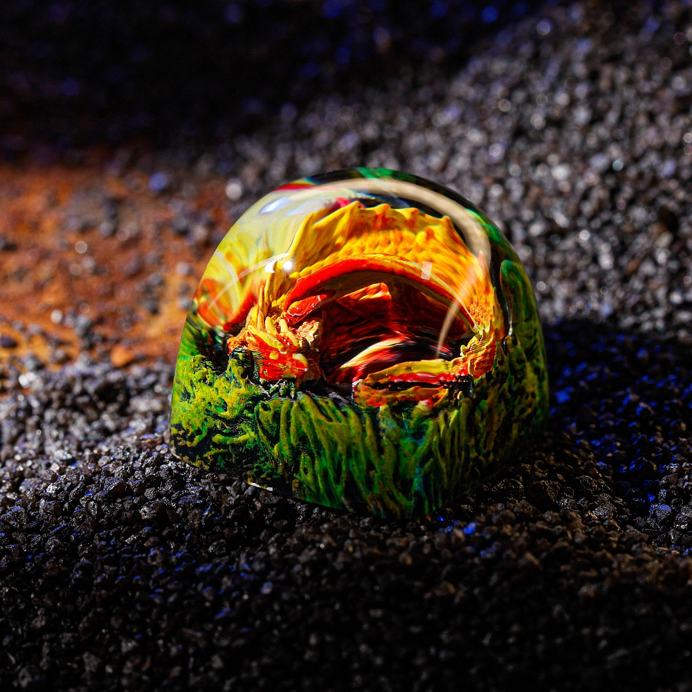 Sleeping Dragon - Orange Artisan Keycap Breakwooden