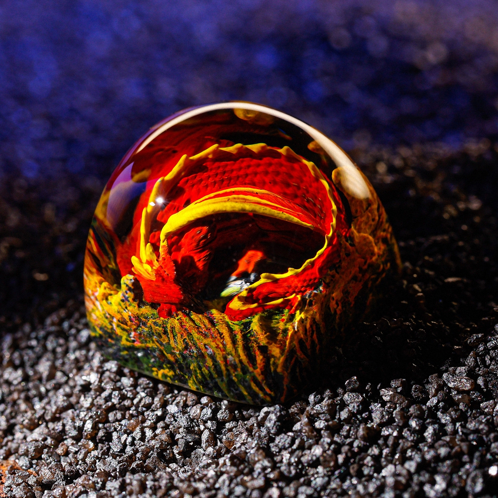 Sleeping Dragon - Red Artisan Keycap Breakwooden