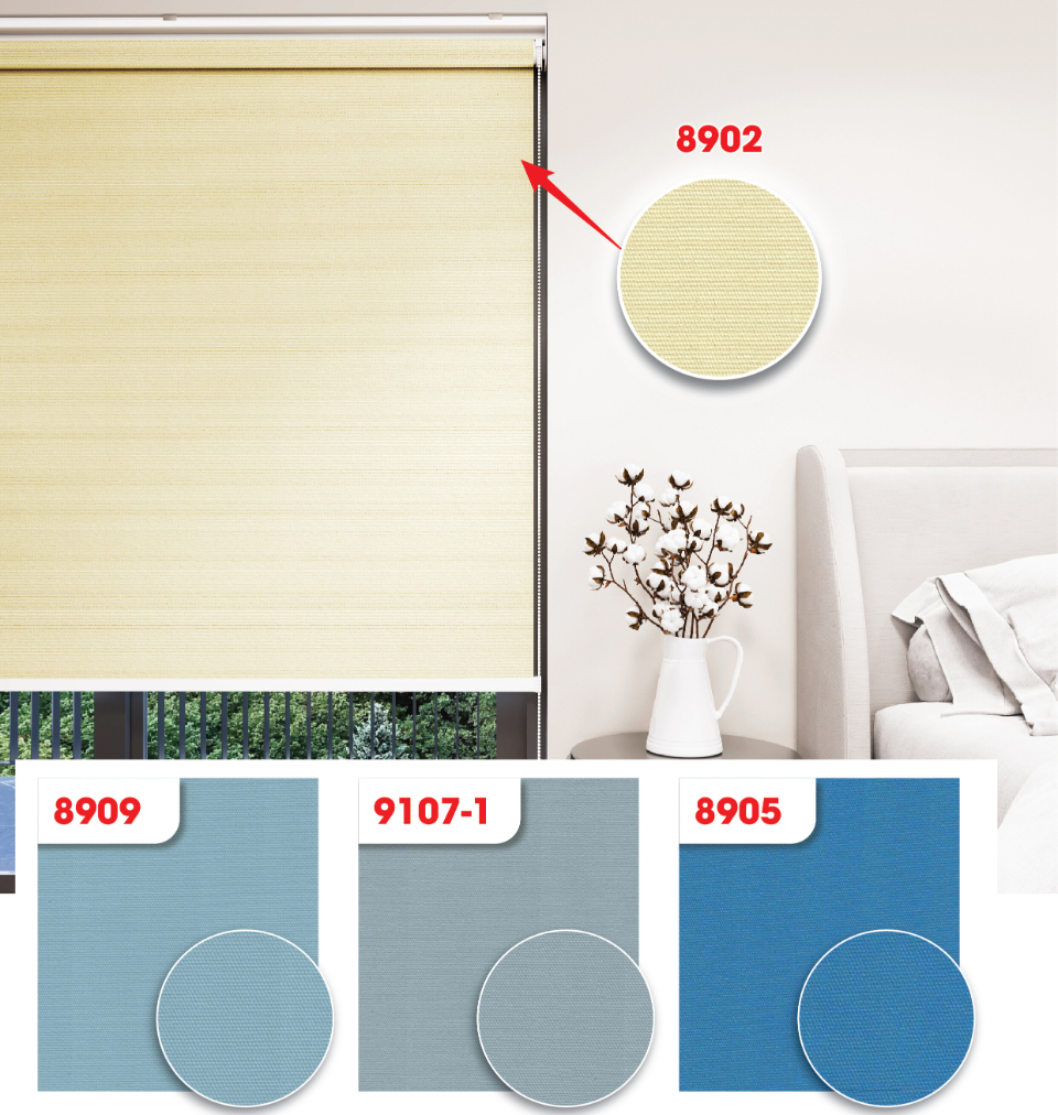Màn cuốn vải trơn blackout 8902 8909 9107-1 8905