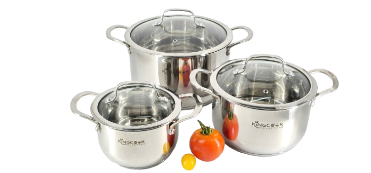 Bộ nồi inox 5 đáy KingcooK - KPS1750, Size 16-20-24Cm