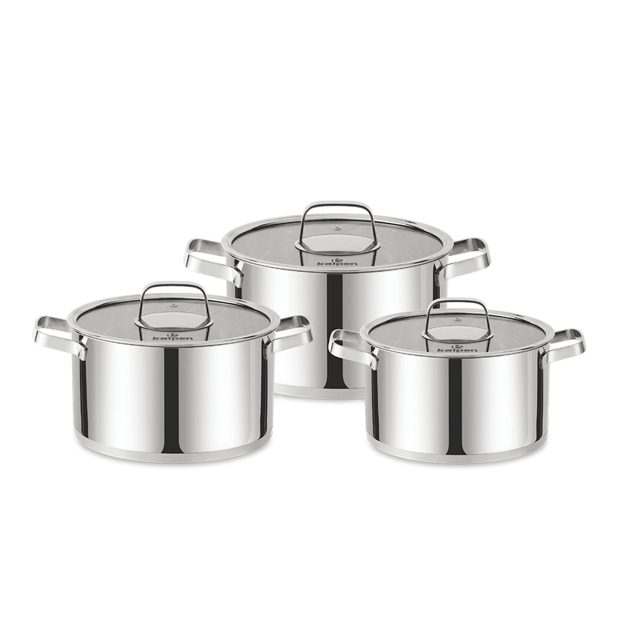 Bộ nồi inox 304 cao cấp 5 đáy Kalpen Mendy - MD1, Size 16-20-24Cm