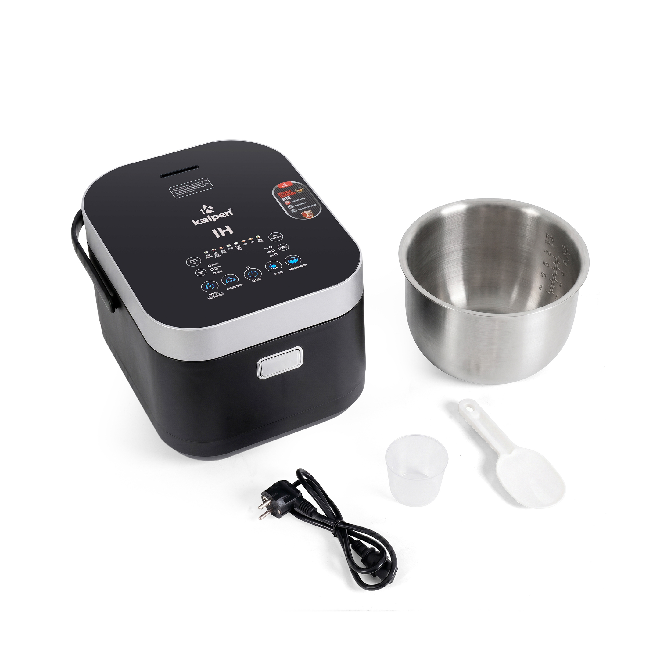 Nồi cơm điện cao tần lòng nồi inox 304 liền khối 1,8L KALPEN R14- 1250W, Bảo hành 2 năm