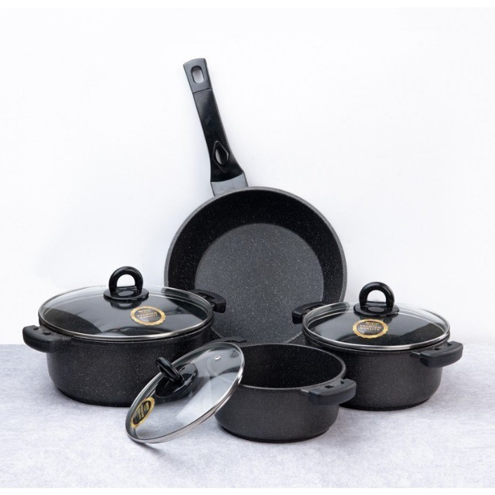 Bộ nồi đá chống dính cao cấp 4 món BENNIX Thailand, Bảo hành 12 tháng chính hãng