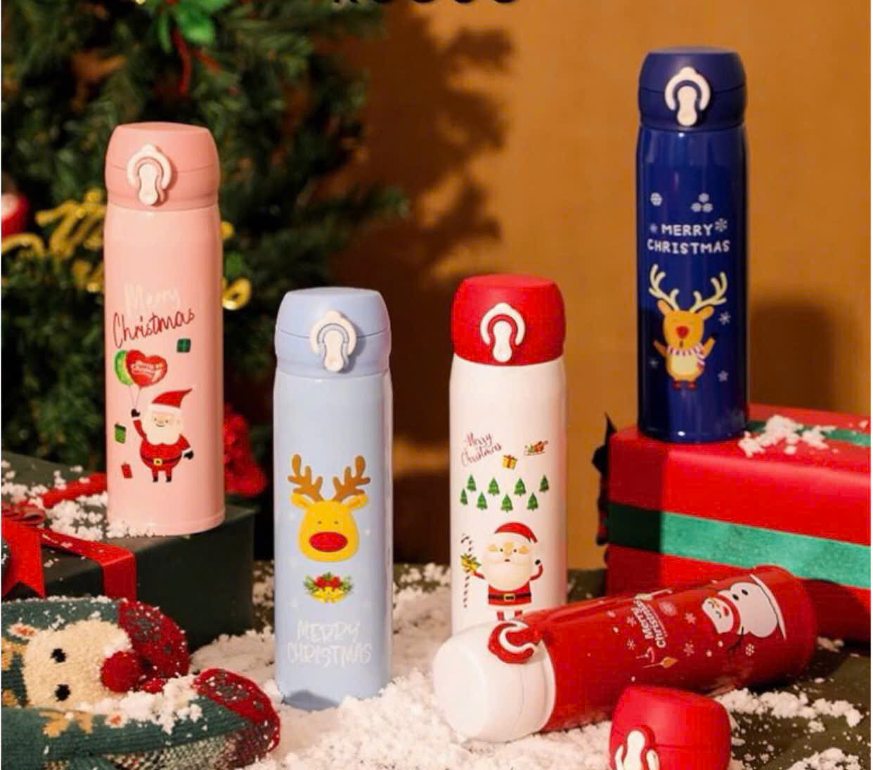 Quà tặng giáng sinh - Bình nhiệt in logo