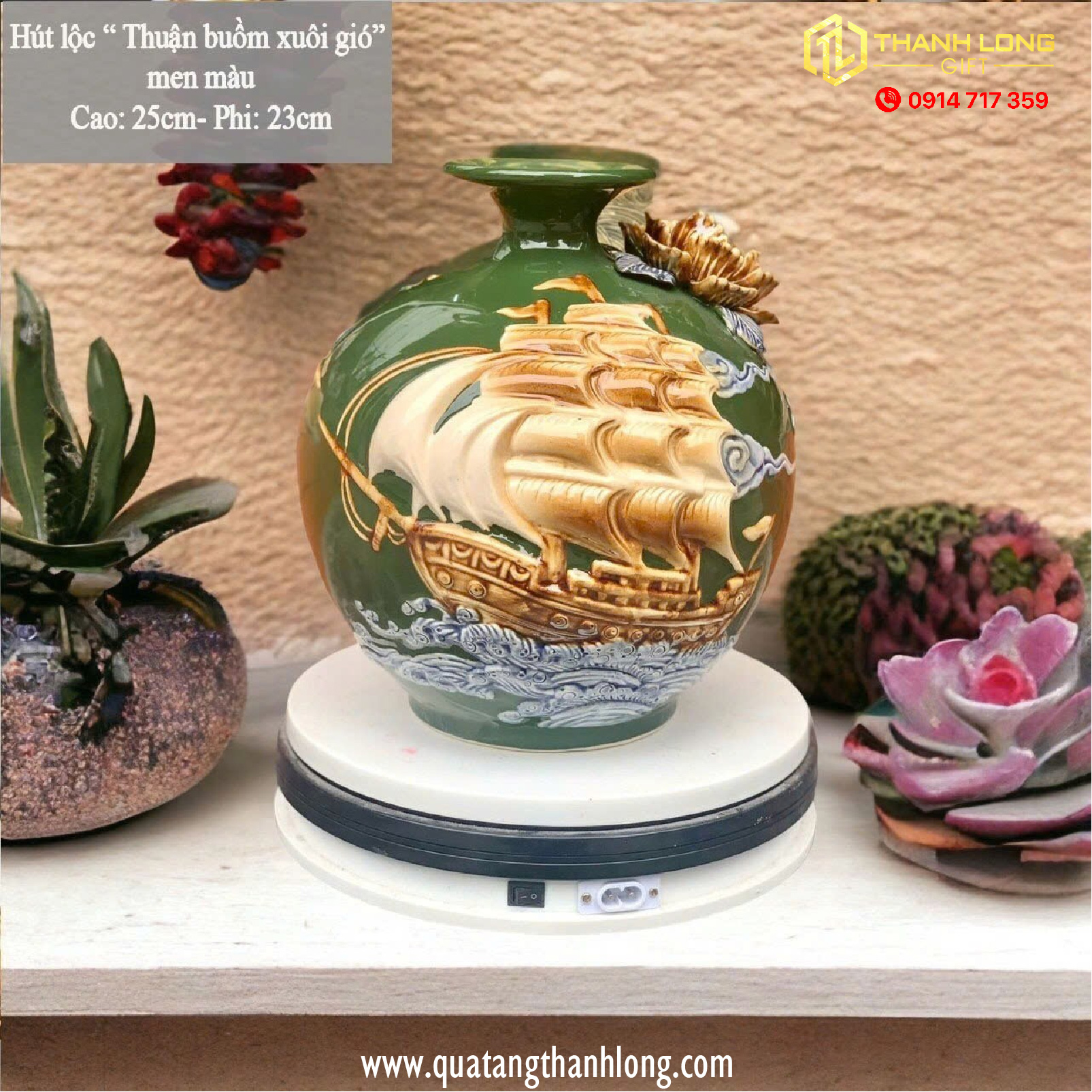 Bình hút Tài Lộc Đế Gỗ