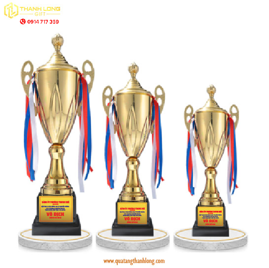 Cúp bóng đá kim loại - in logo theo yêu cầu