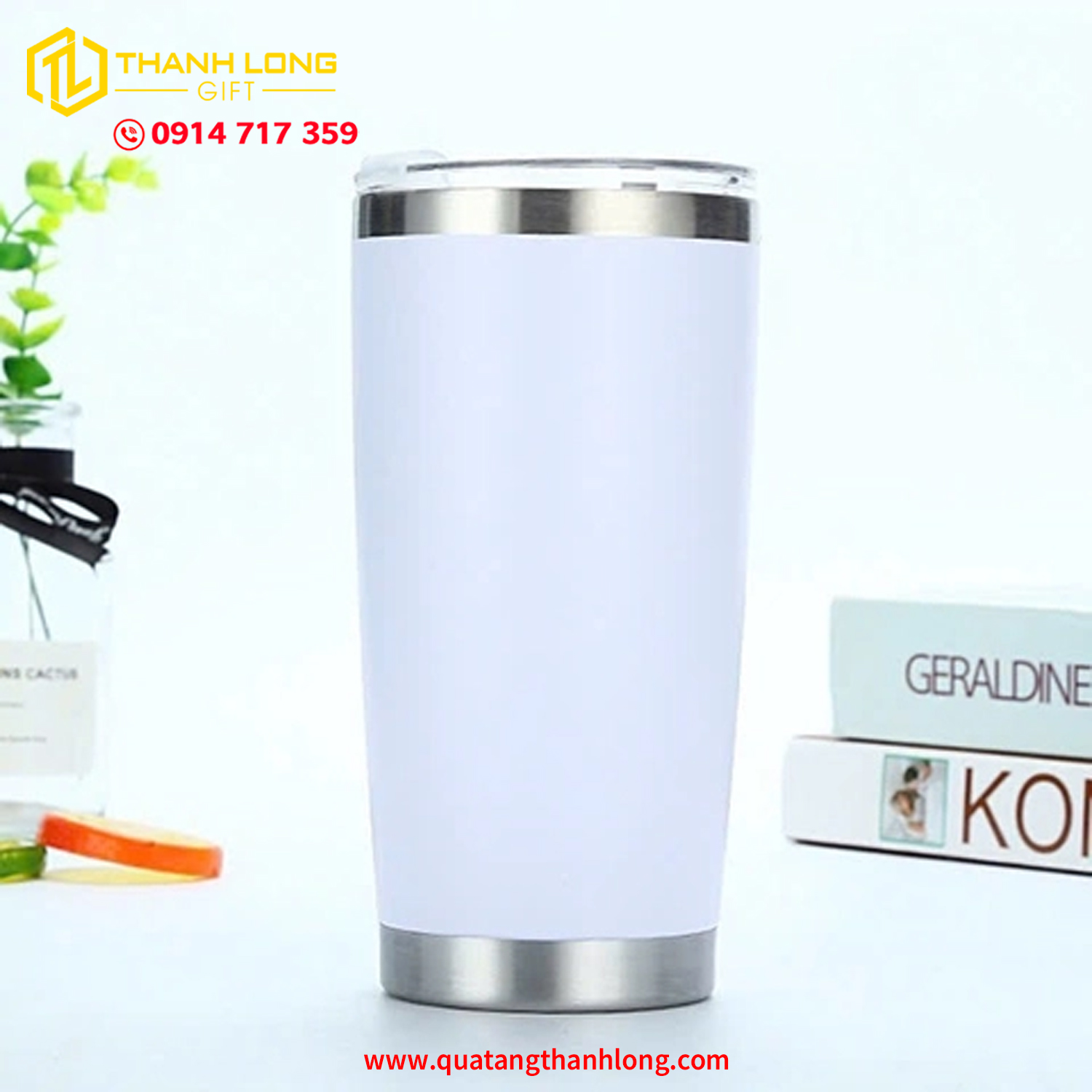 Ly giữ nhiệt 600ml in logo