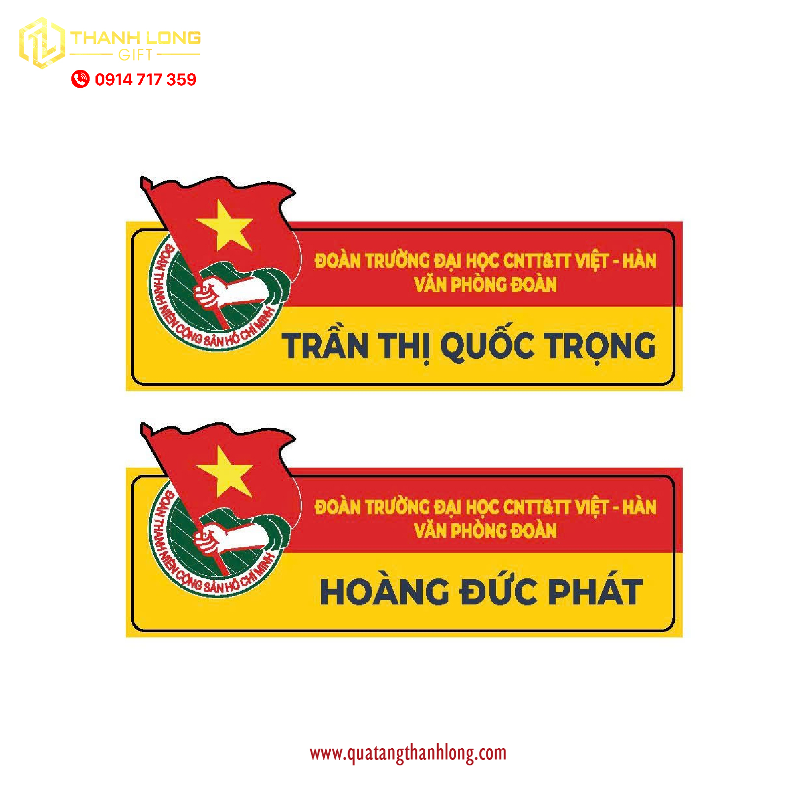 Bảng tên nhân viên thiết kế theo yêu cầu