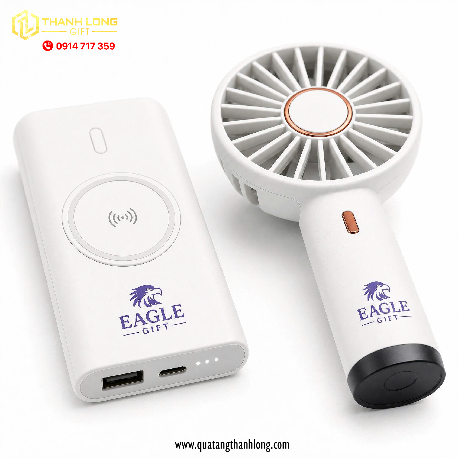 Bộ quà tặng Ly nhiệt - quạt - pin sạc dự phòng