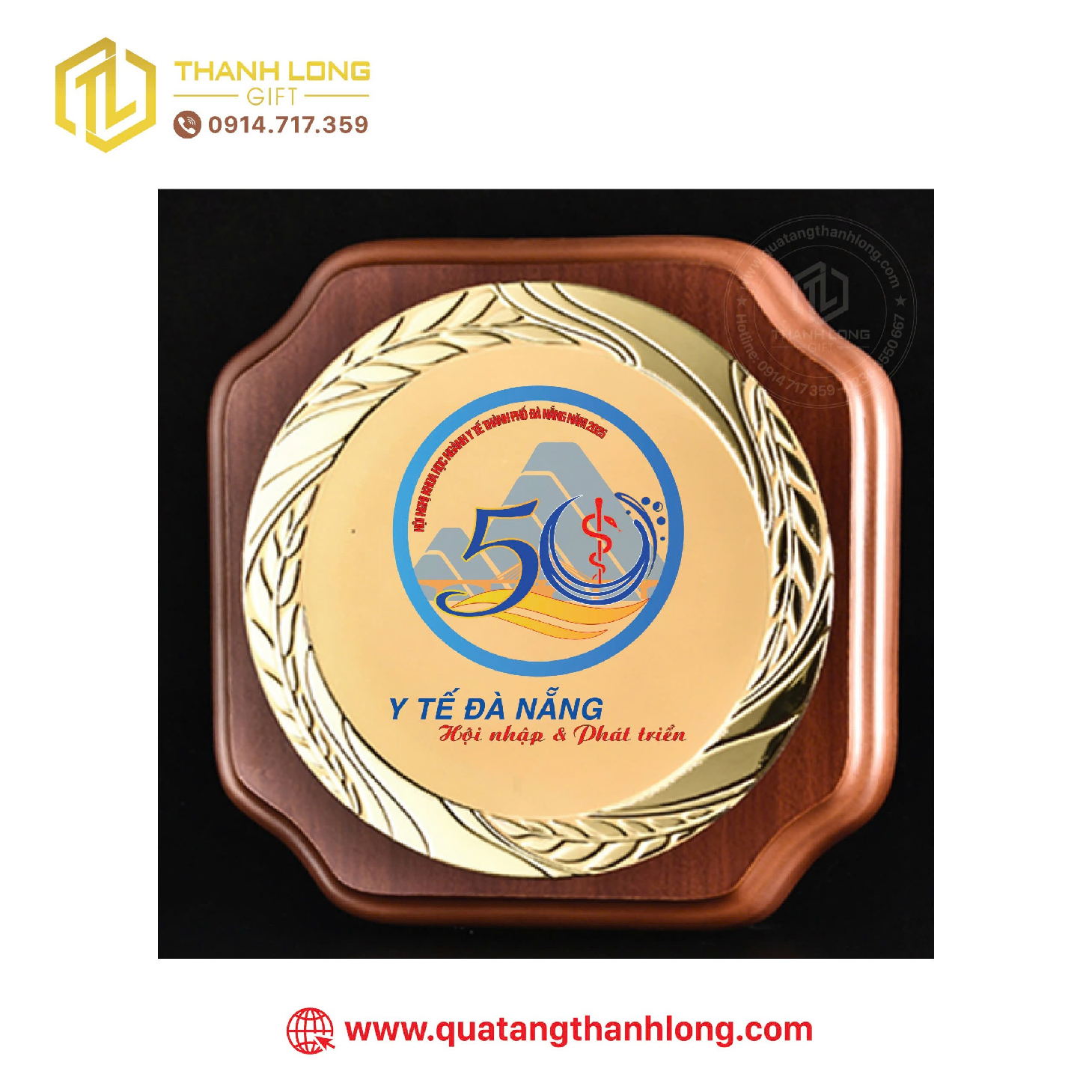 Bảng vinh danh vuông ép kim loại Y tế Đà Nẵng