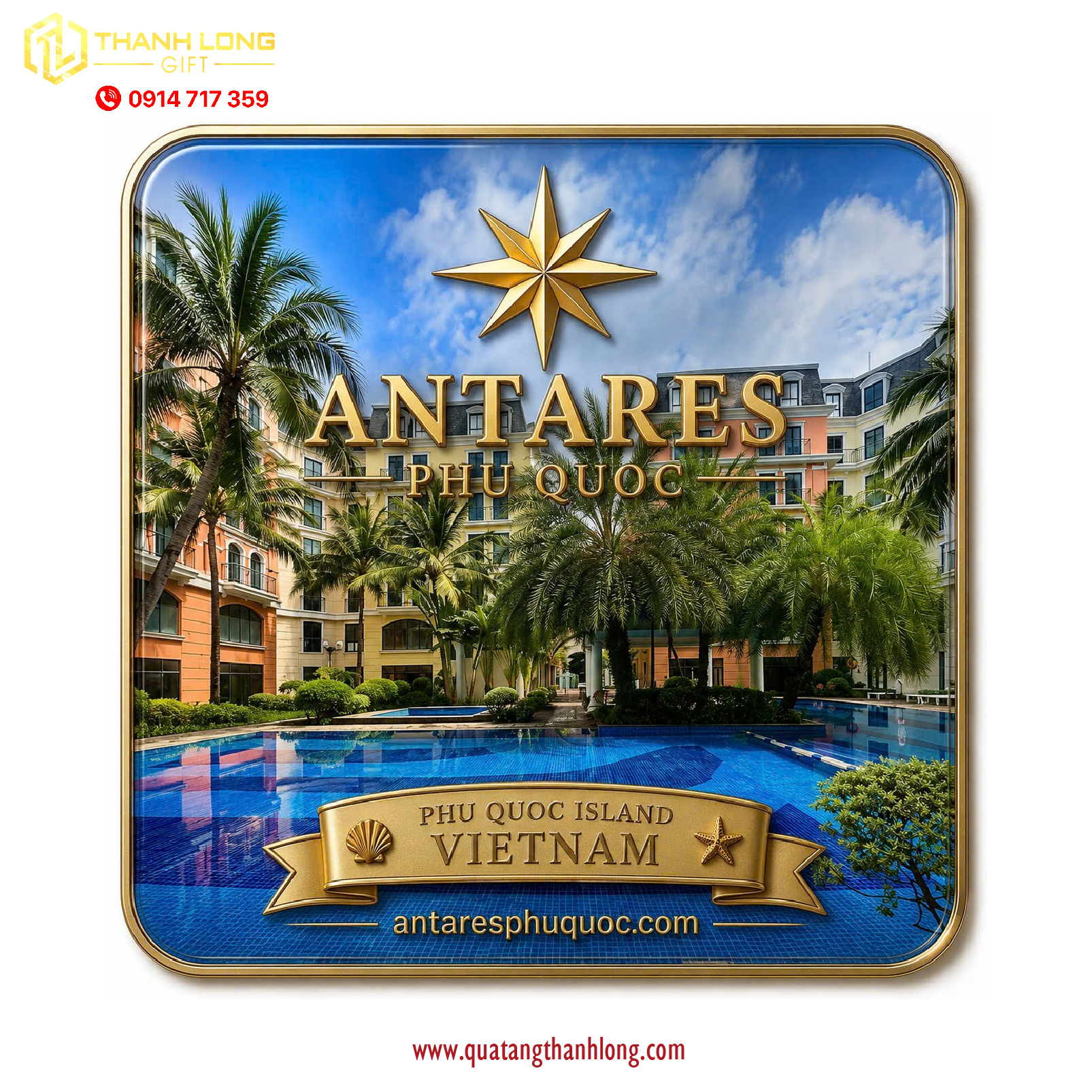 Nam châm dán tủ lạnh khách sạn Antares tặng khách hàng