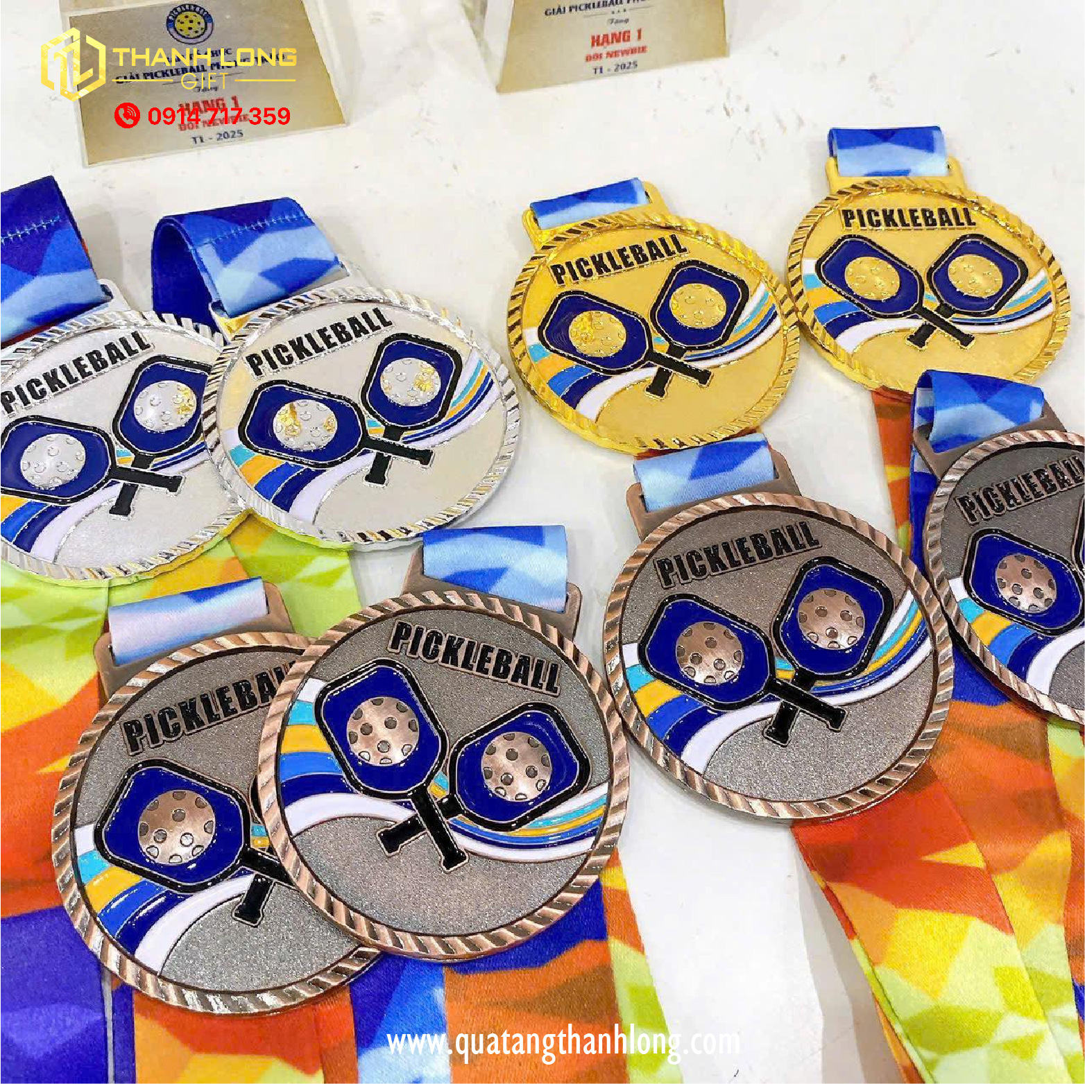 Huy chương Pickleball trao giải, vinh danh, quà tặng