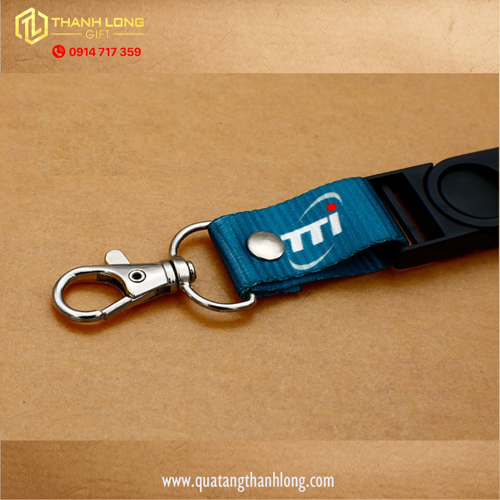 Dây đeo thẻ nhân viên móc nối xoay - in theo yêu cầu