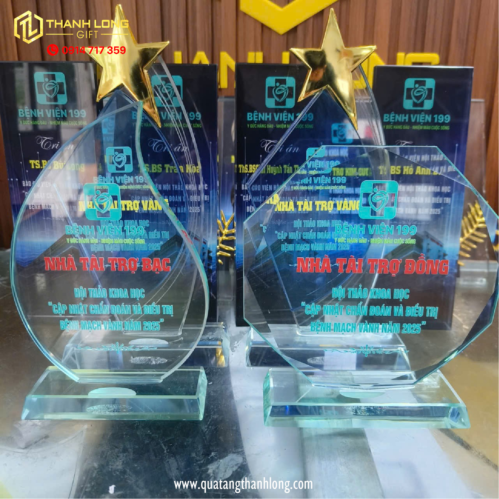 Cúp vinh danh Thủy tinh, Pha lê - Bệnh viện 199 Đà Nẵng