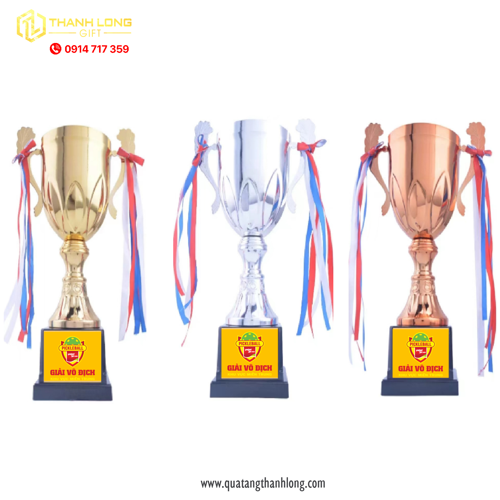 Cúp Pickleball kim loại  - in logo theo yêu cầu