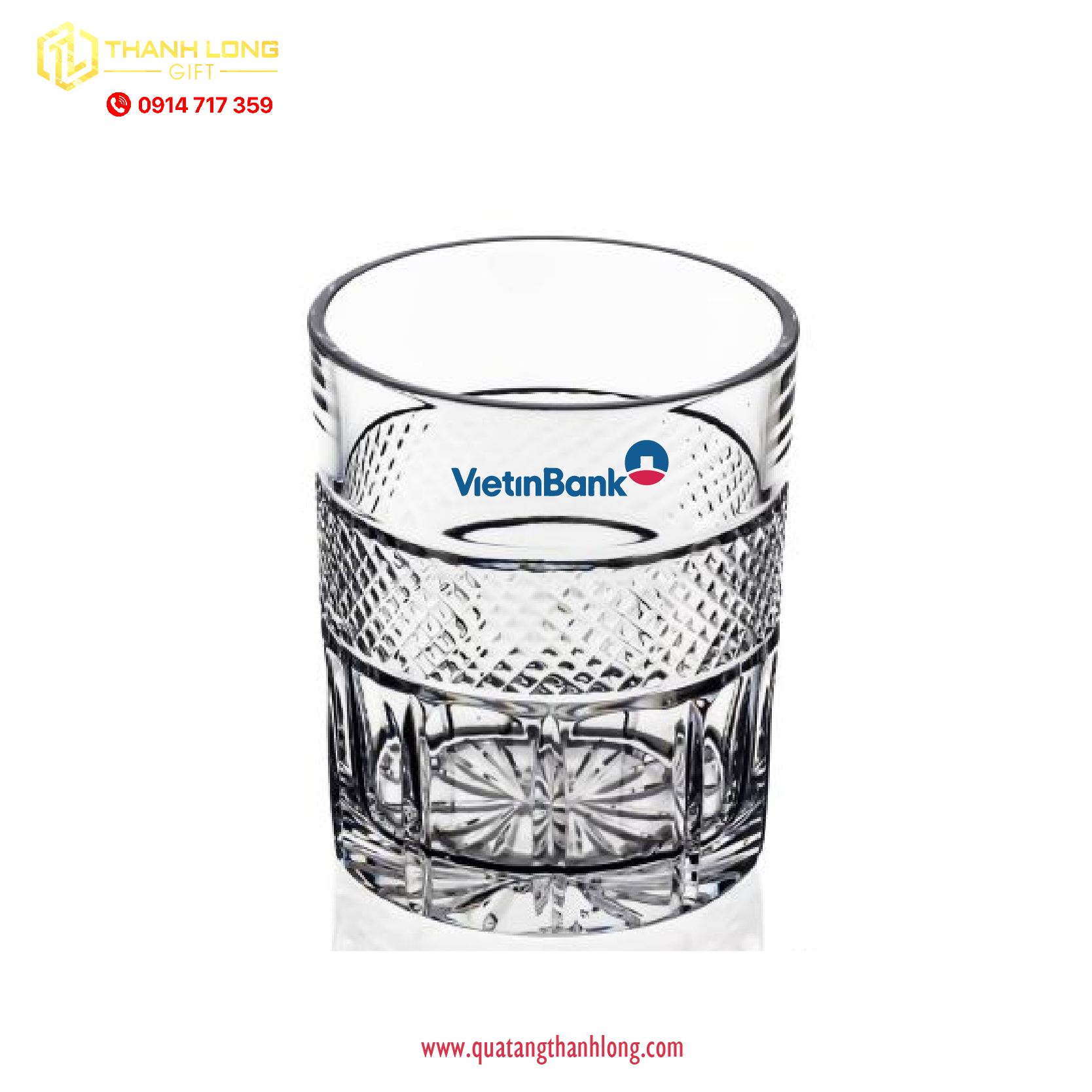 Bộ 6 ly thủy tinh Vietinbank- in ấn thiết kế theo yêu cầu