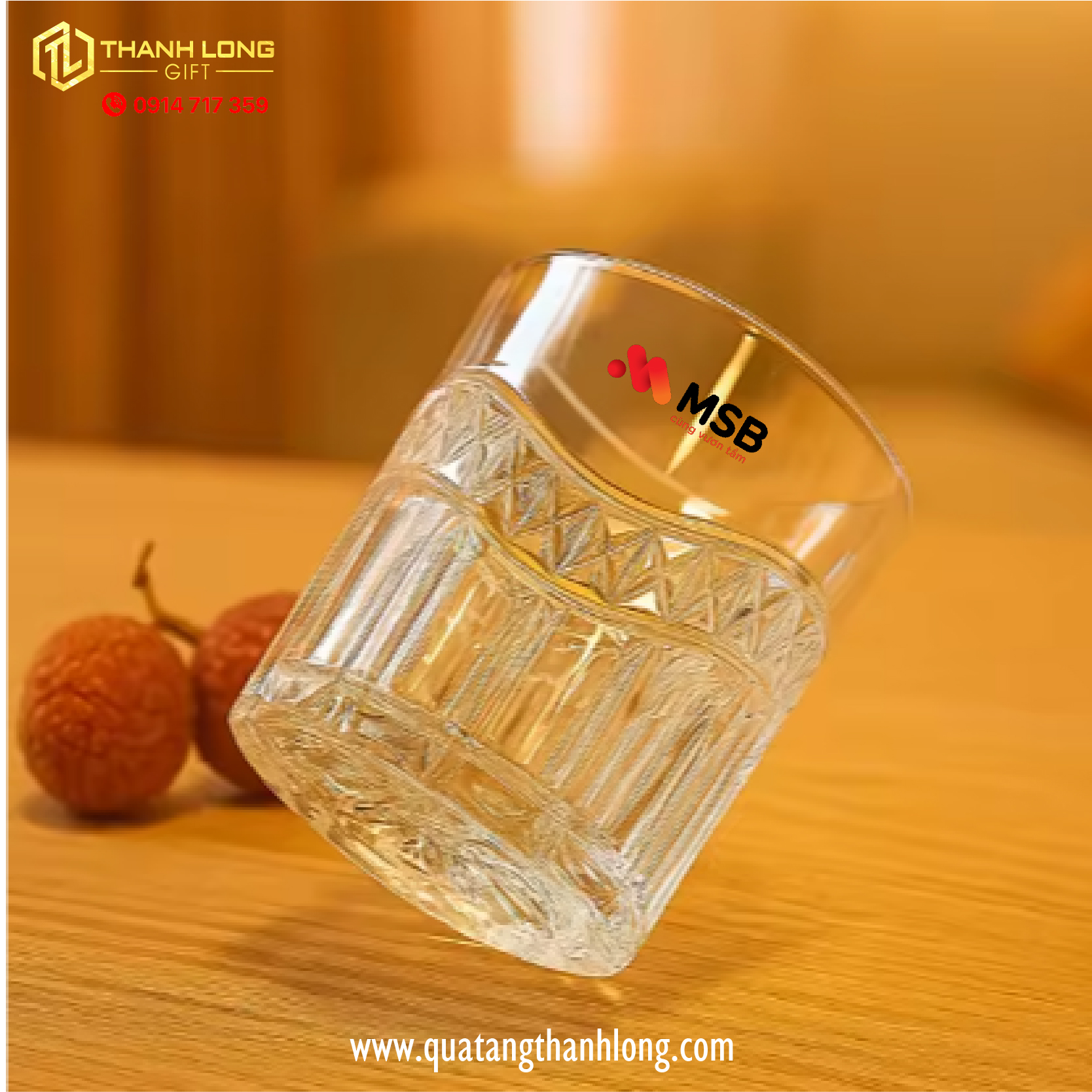 Bộ 6 ly thủy tinh MSB - in ấn thiết kế theo yêu cầu