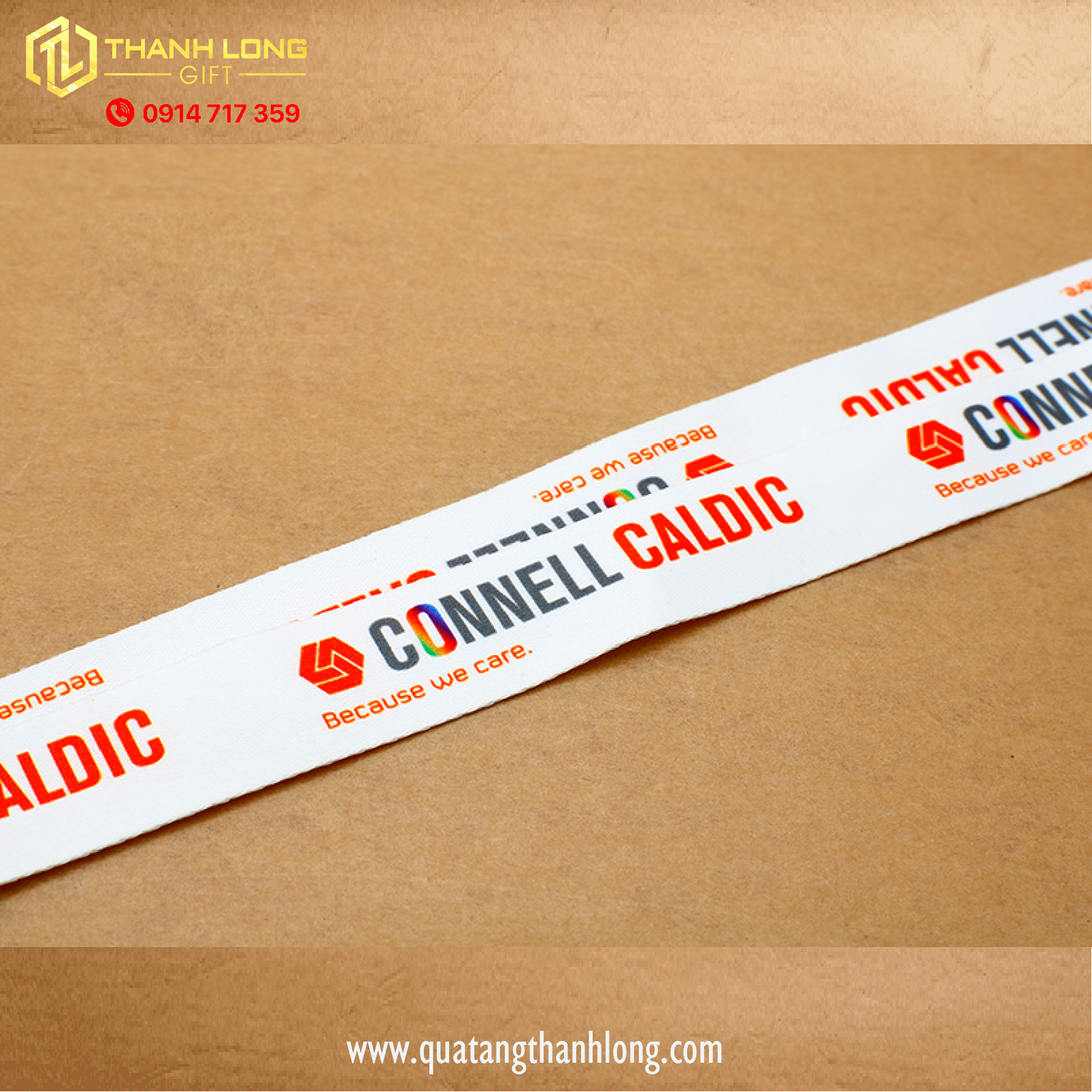 Dây đeo thẻ 2cm gắn khóa an toàn in theo yêu cầu