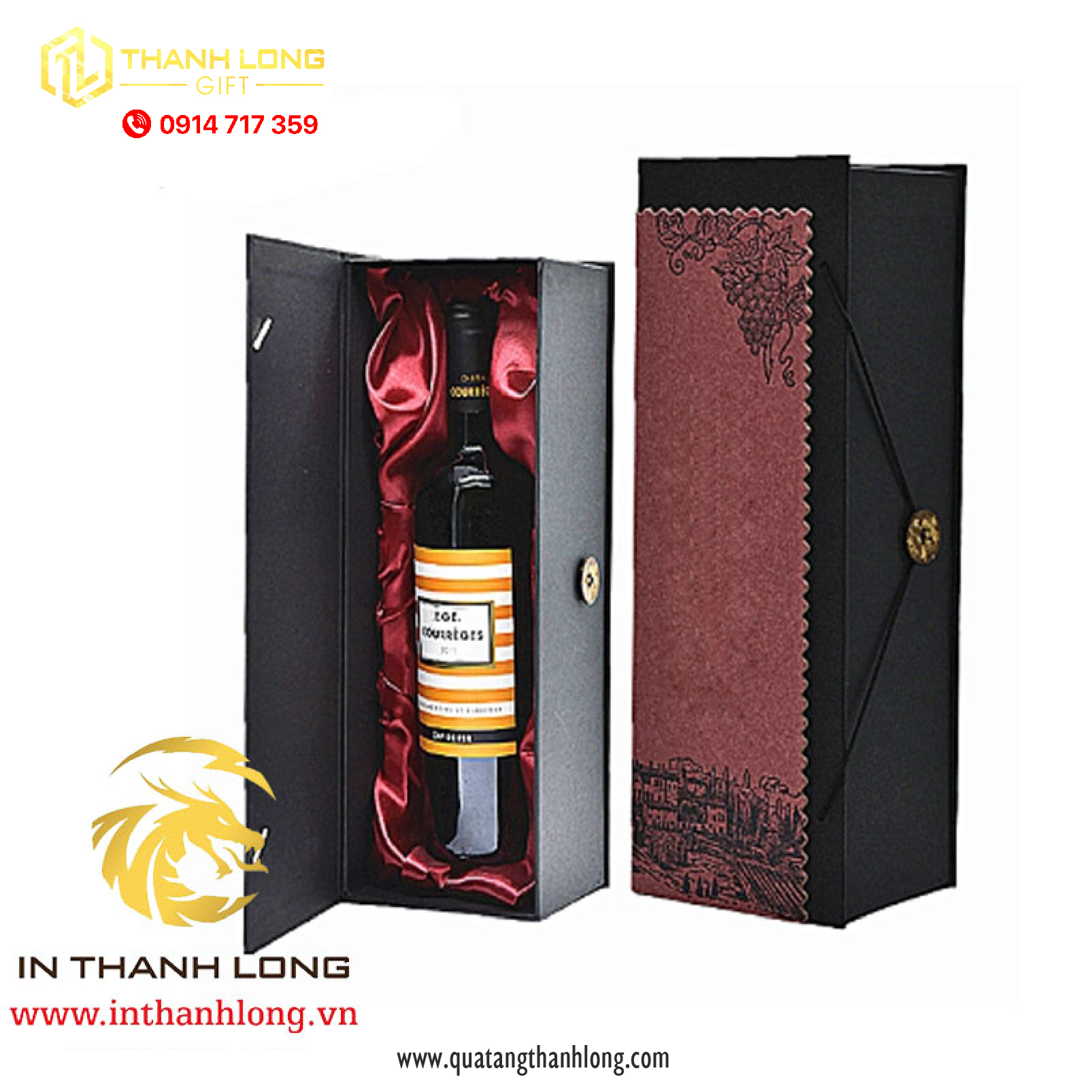 Hộp Rượu Vang nắp dây