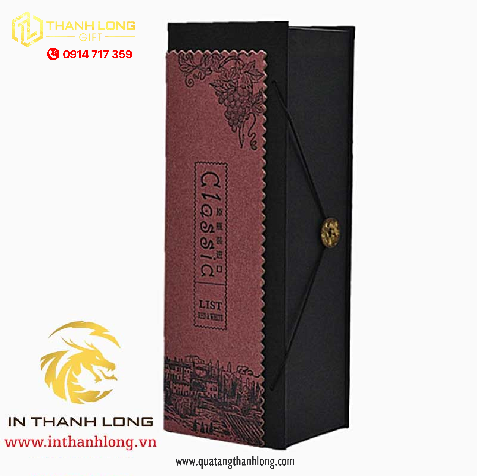 Hộp Rượu Vang nắp dây