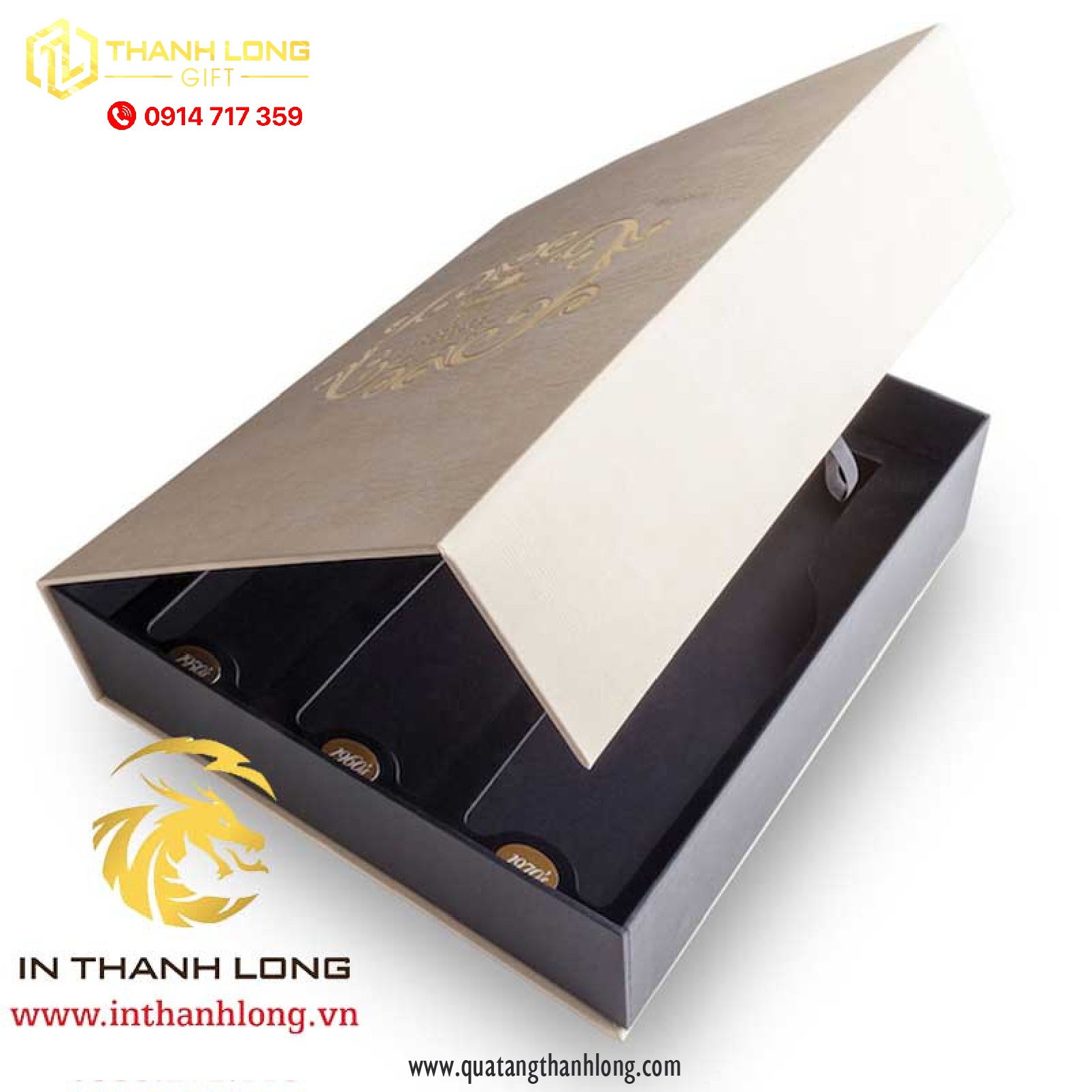 Hộp Rượu Vang Nắp Nam Châm