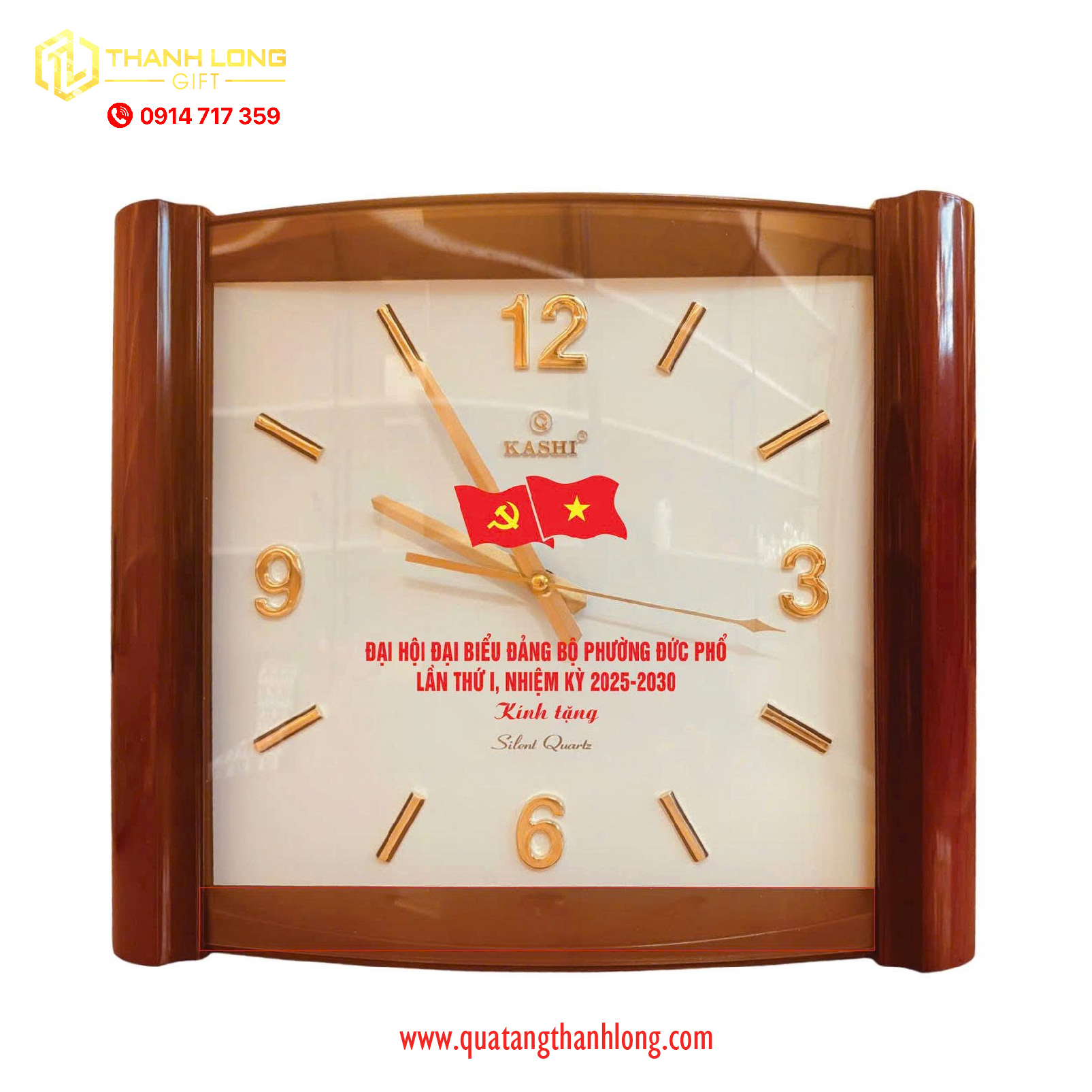 Đồng hồ in logo đại hội Đảng Bộ