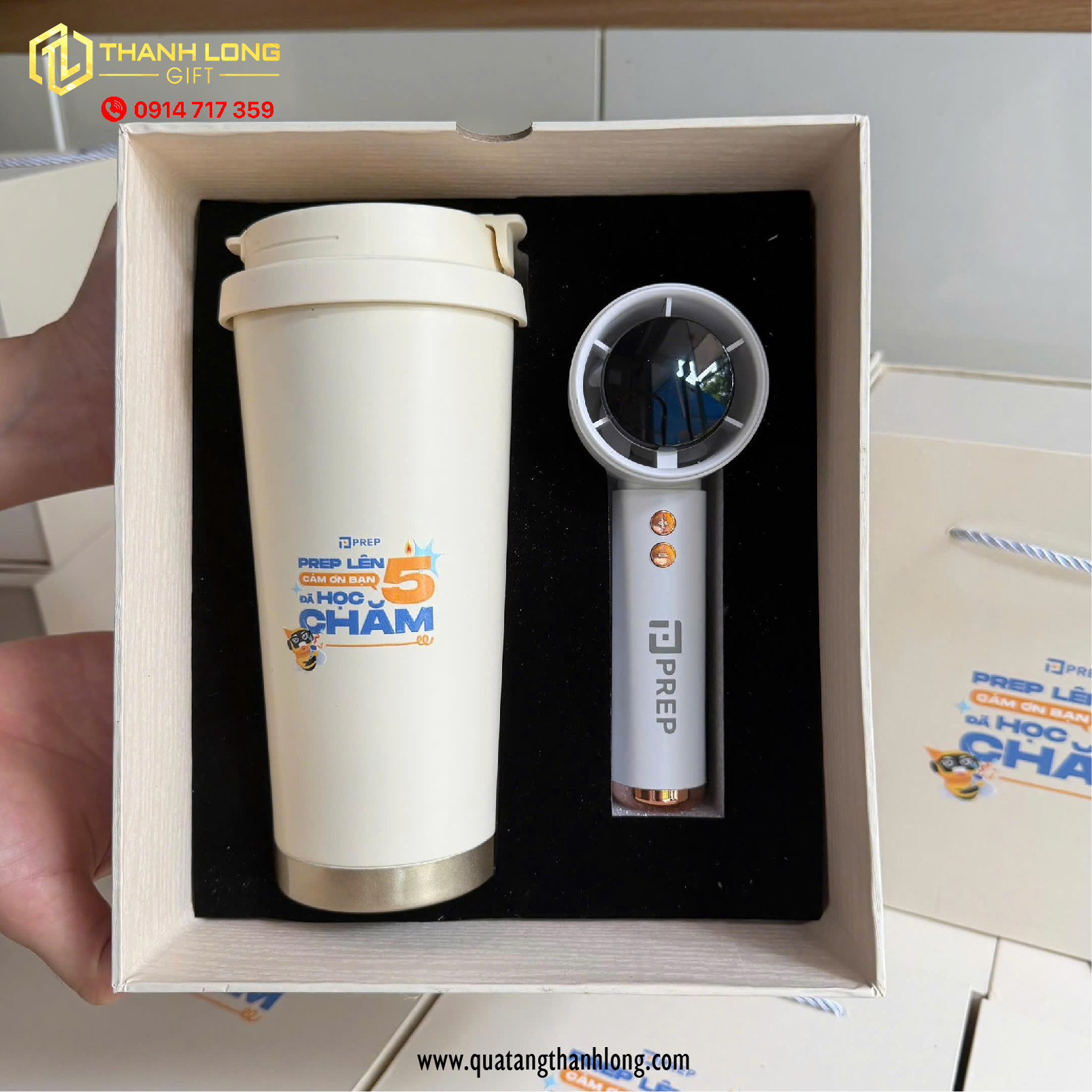 Bộ giftset ly giữ nhiệt và quạt