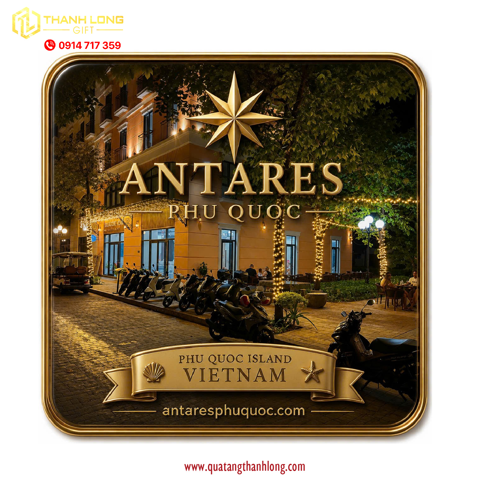 Nam châm dán tủ lạnh khách sạn Antares tặng khách hàng