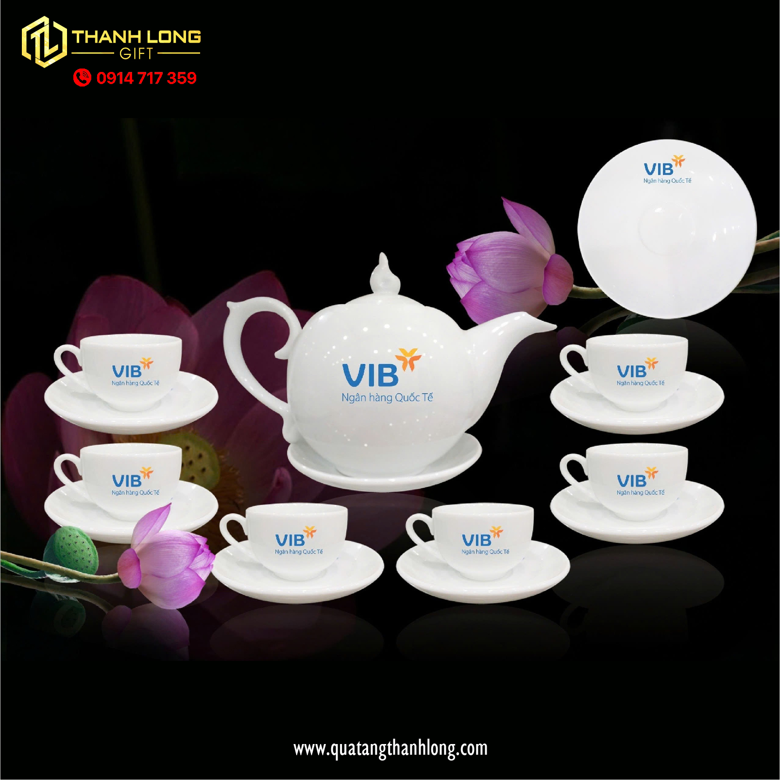 Bộ ấm chén sứ VIB