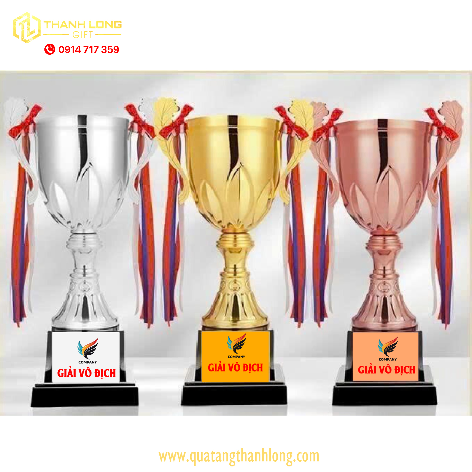Cúp thể thao kim loại - in logo theo yêu cầu - 9902
