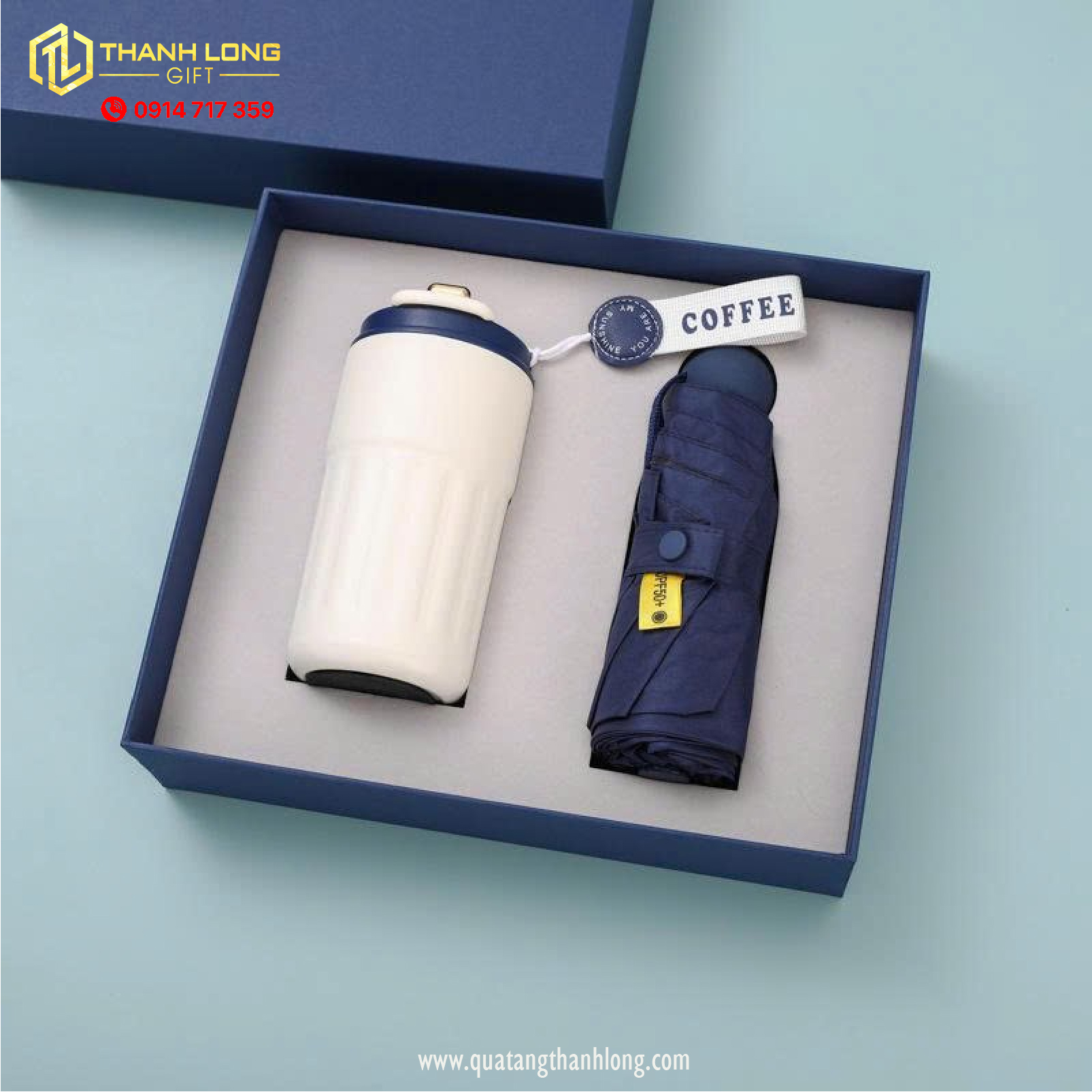 Bộ quà tặng ly nhiệt - dù cầm tay