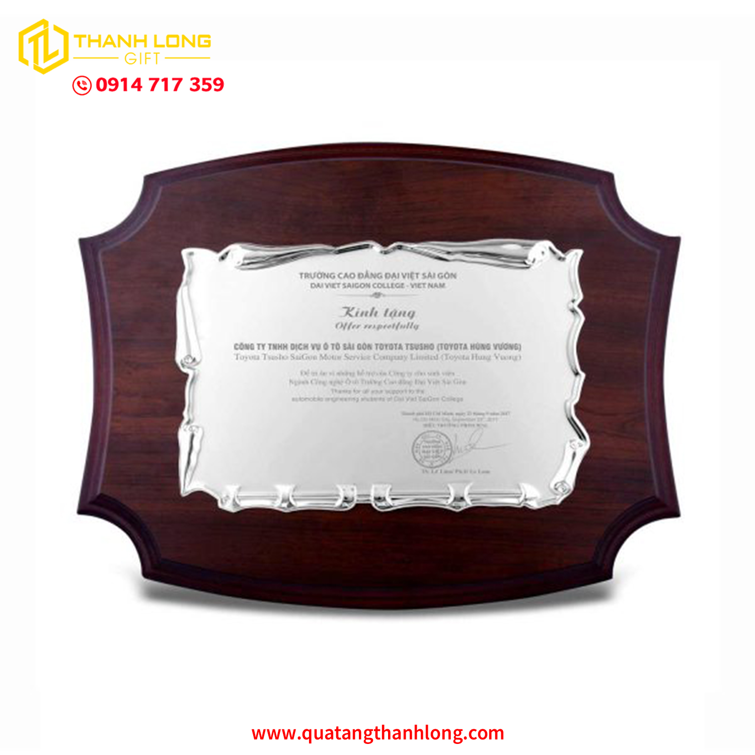 Bảng Vinh Danh Tôn Vinh Những Đóng Góp Xuất Sắc